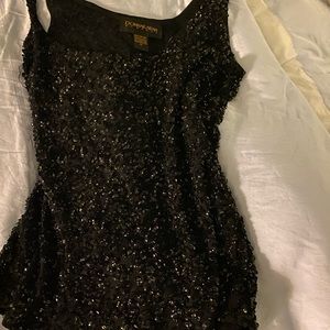 Vintage Authentic Black Sequin set - Donna Karan